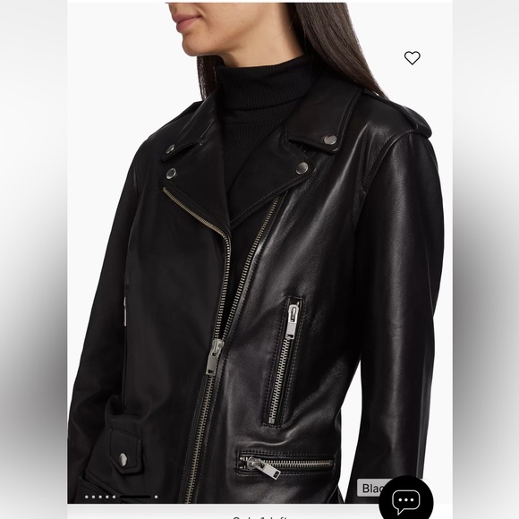 NWT ENA PELLY NEW YORKER OVERSIZED LEATHER JACKET SZ 2 - Picture 6 of 13